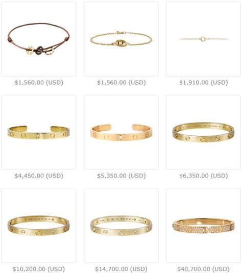 cartier jewelry price list